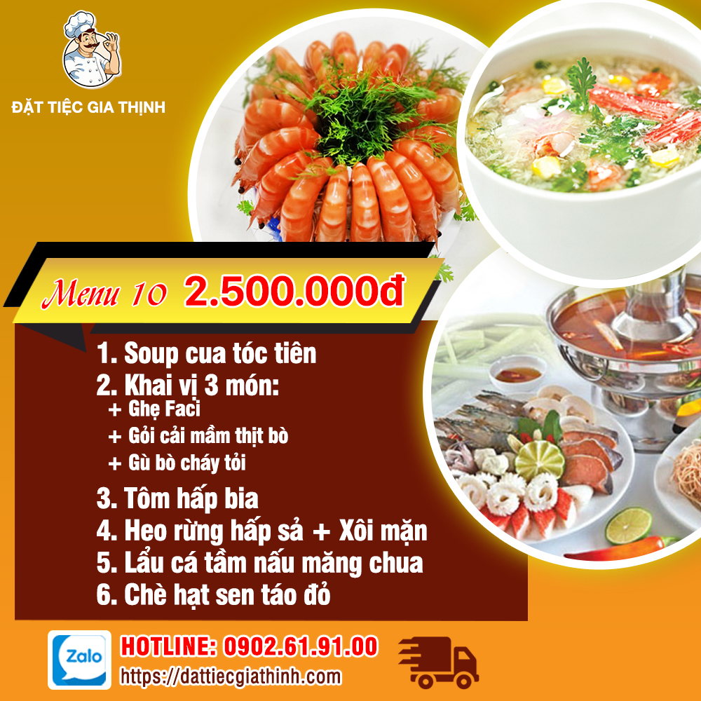 Menu tiệc bàn 10