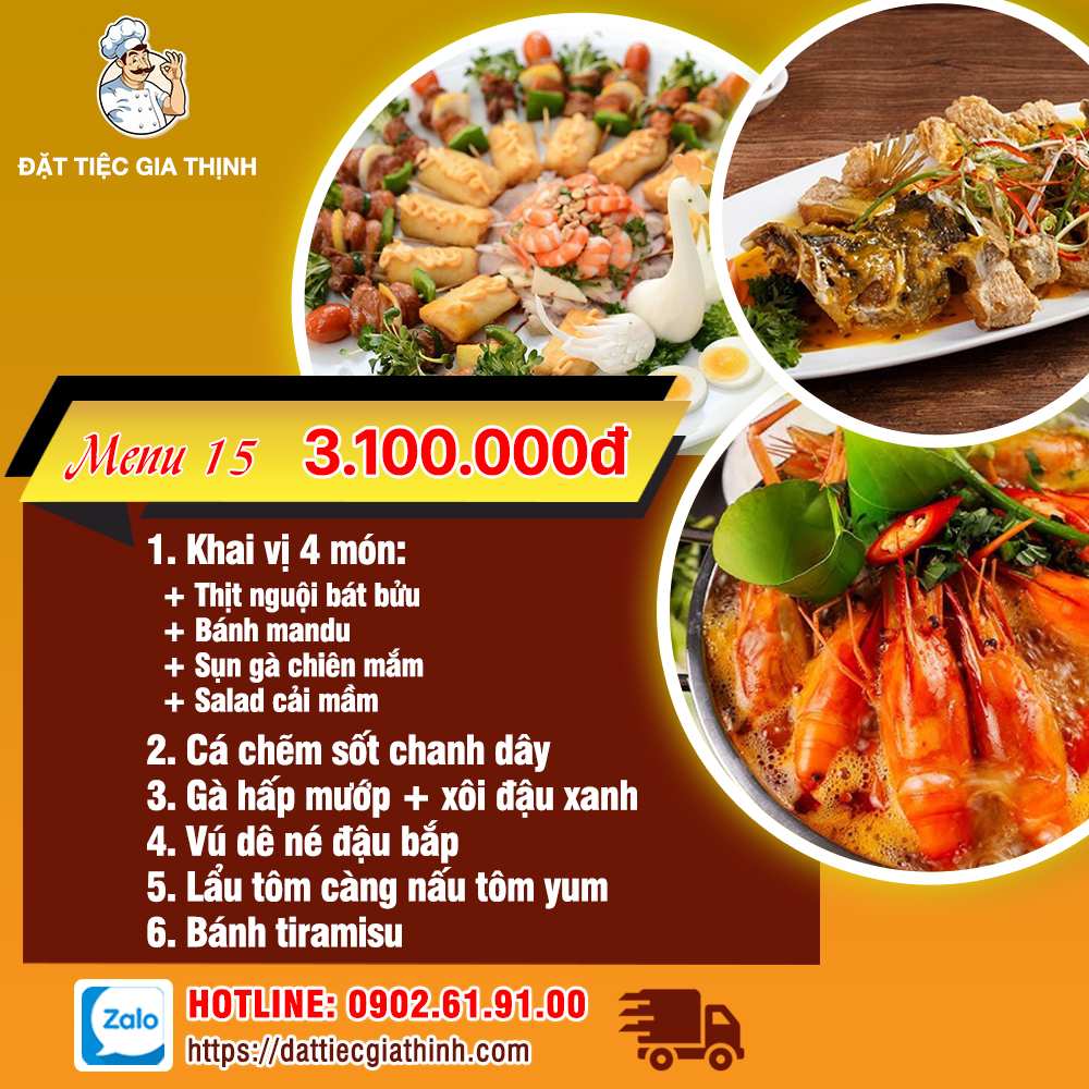 Menu tiệc bàn 15