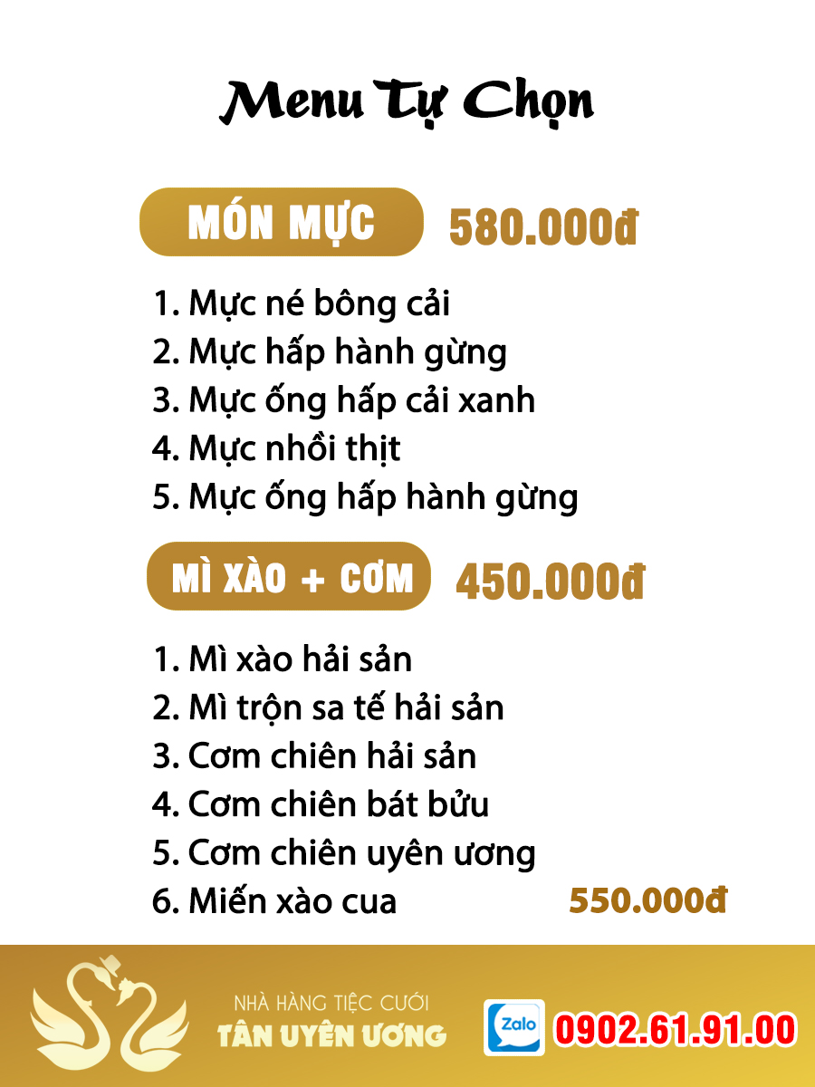 Menu tu chon tiec cuoi 2023 - 12