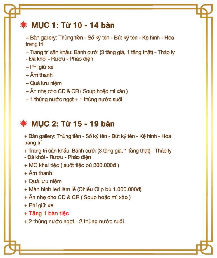 Bảng khuyến mãi 1