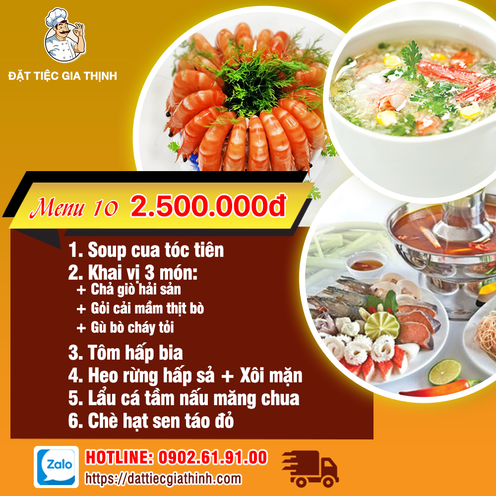 Menu tiệc bàn 10