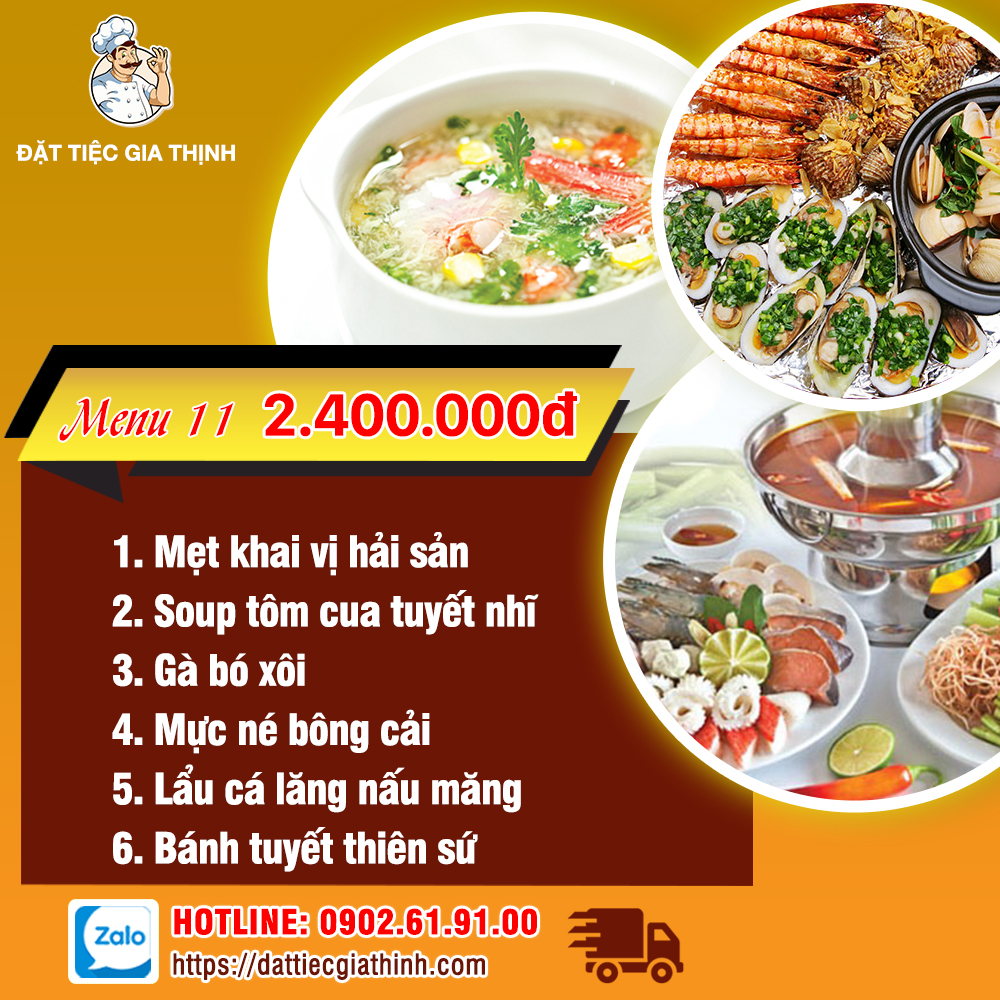 Menu tiệc bàn 11