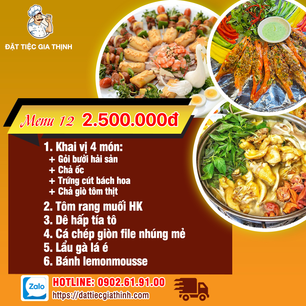 Menu tiệc bàn 12