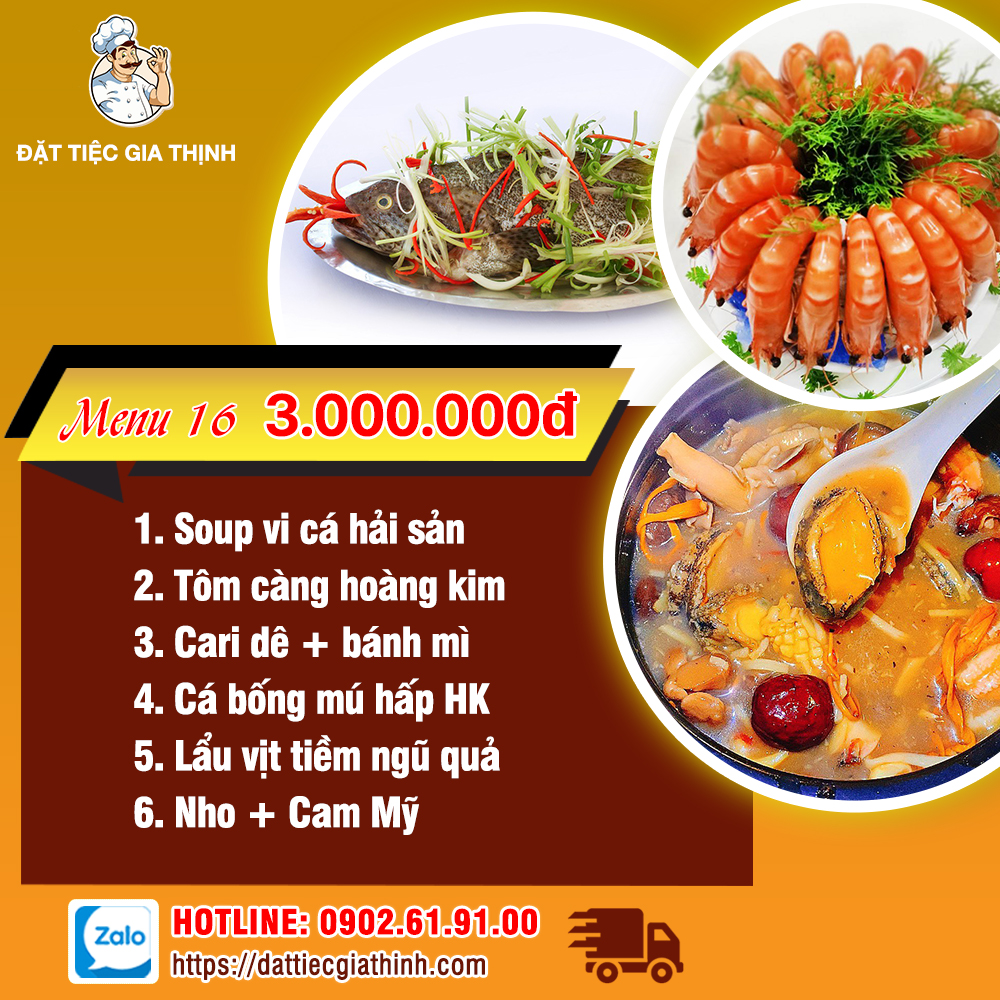 Menu tiệc bàn 16