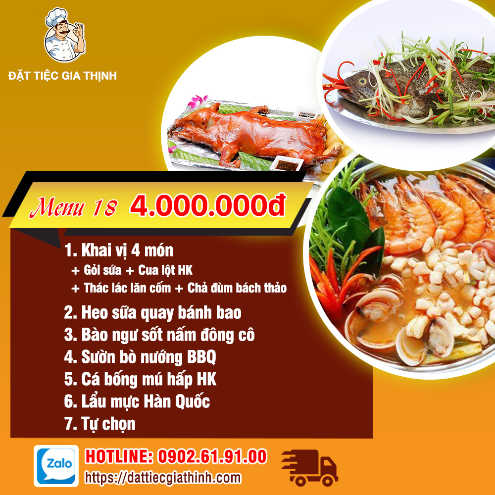 Menu tiệc bàn 16