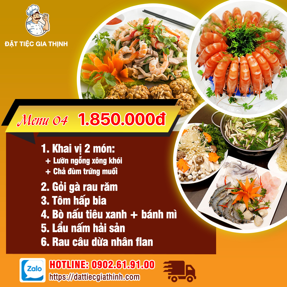 Menu tiệc bàn 4