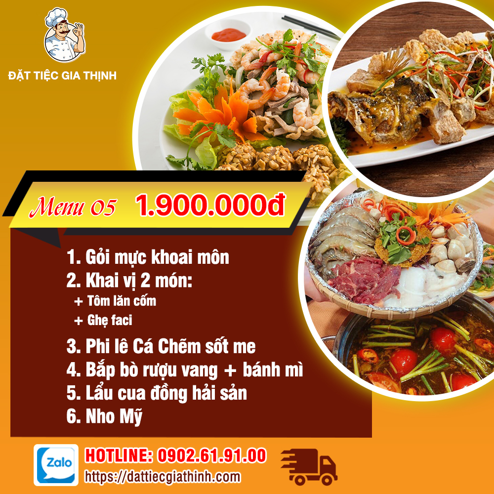 Menu tiệc bàn 5