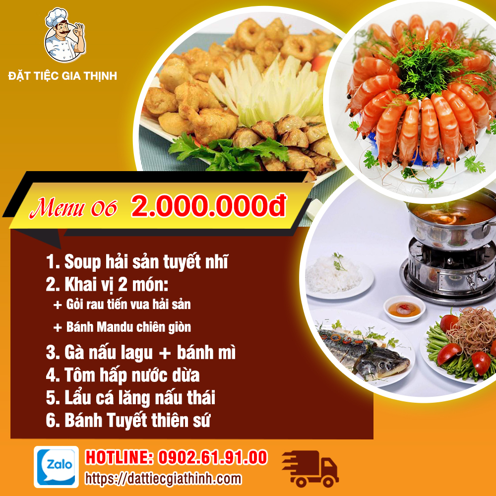 Menu tiệc bàn 6