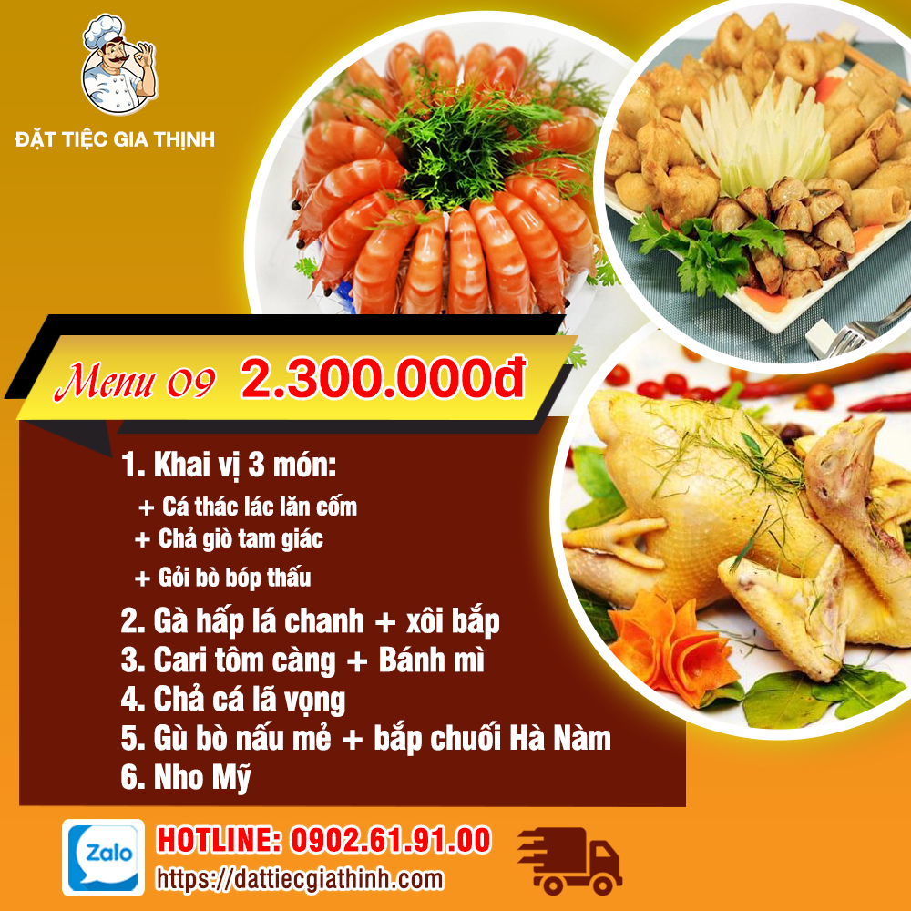 Menu tiệc bàn 9