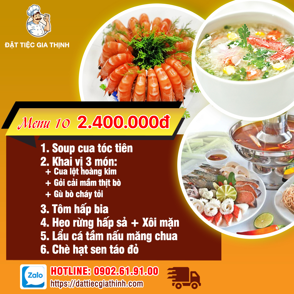 Menu tiệc bàn 10