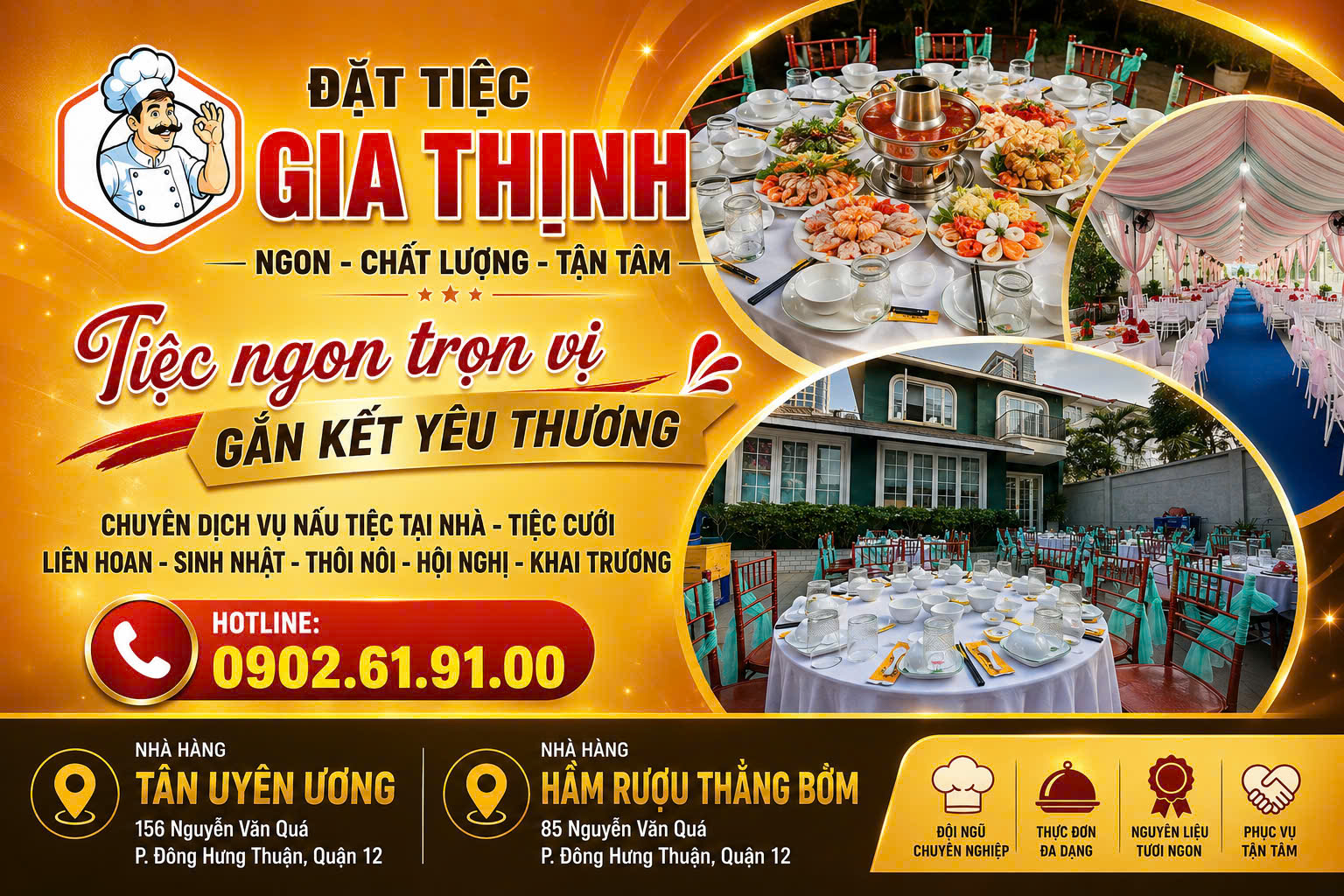 Đặt tiệc tại nhà trọn gói