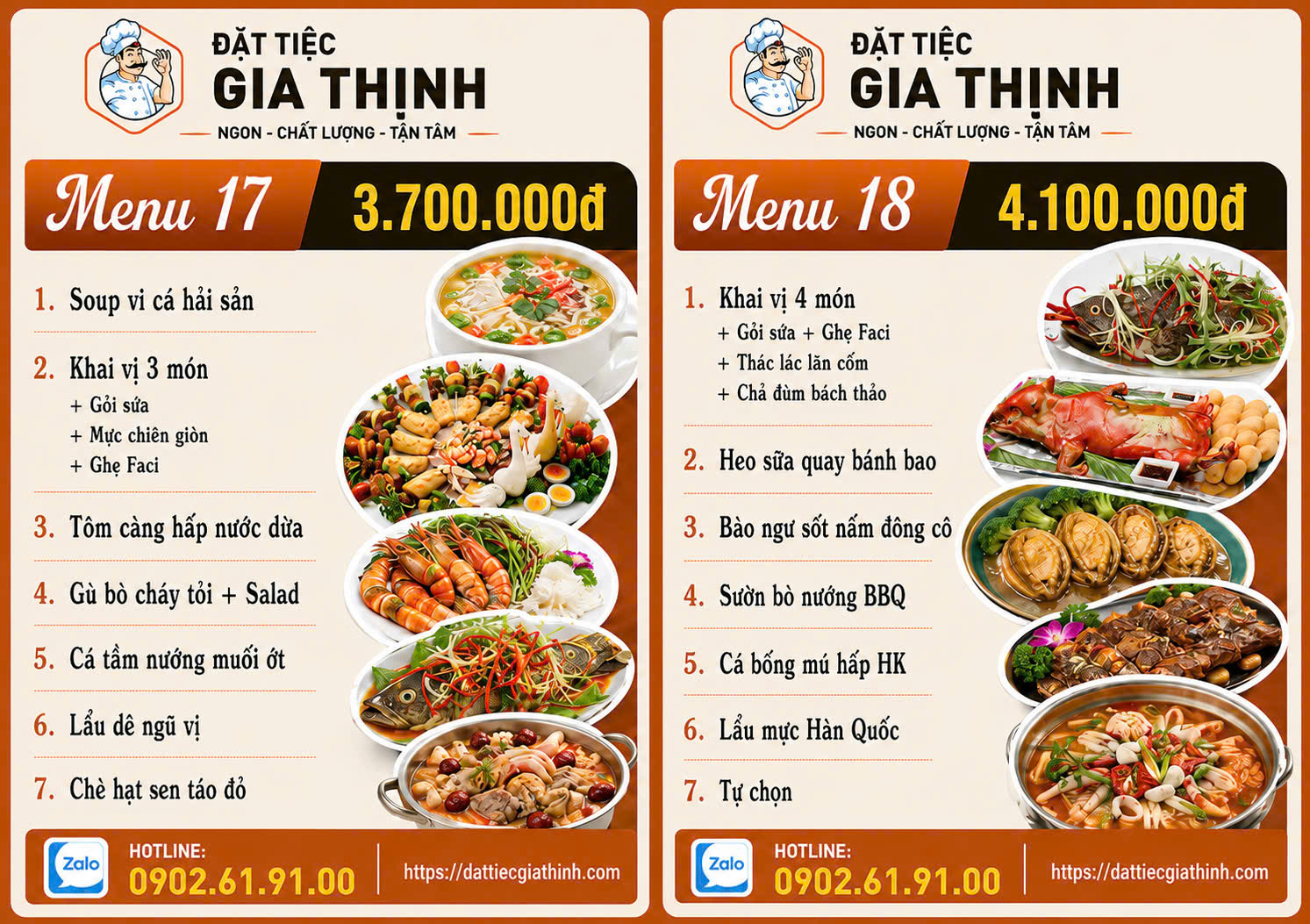 Menu tiệc bàn 17