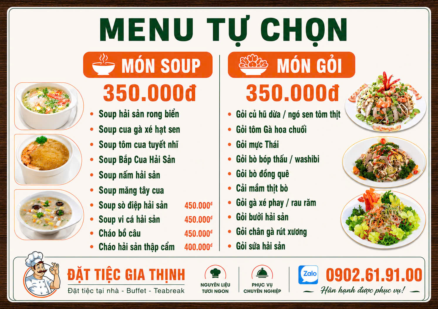 Menu tu cho 1