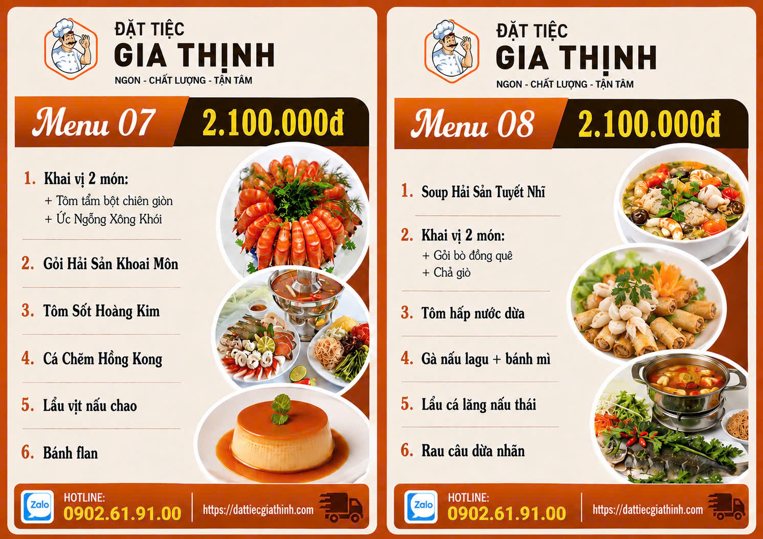 Menu tiệc bàn 7