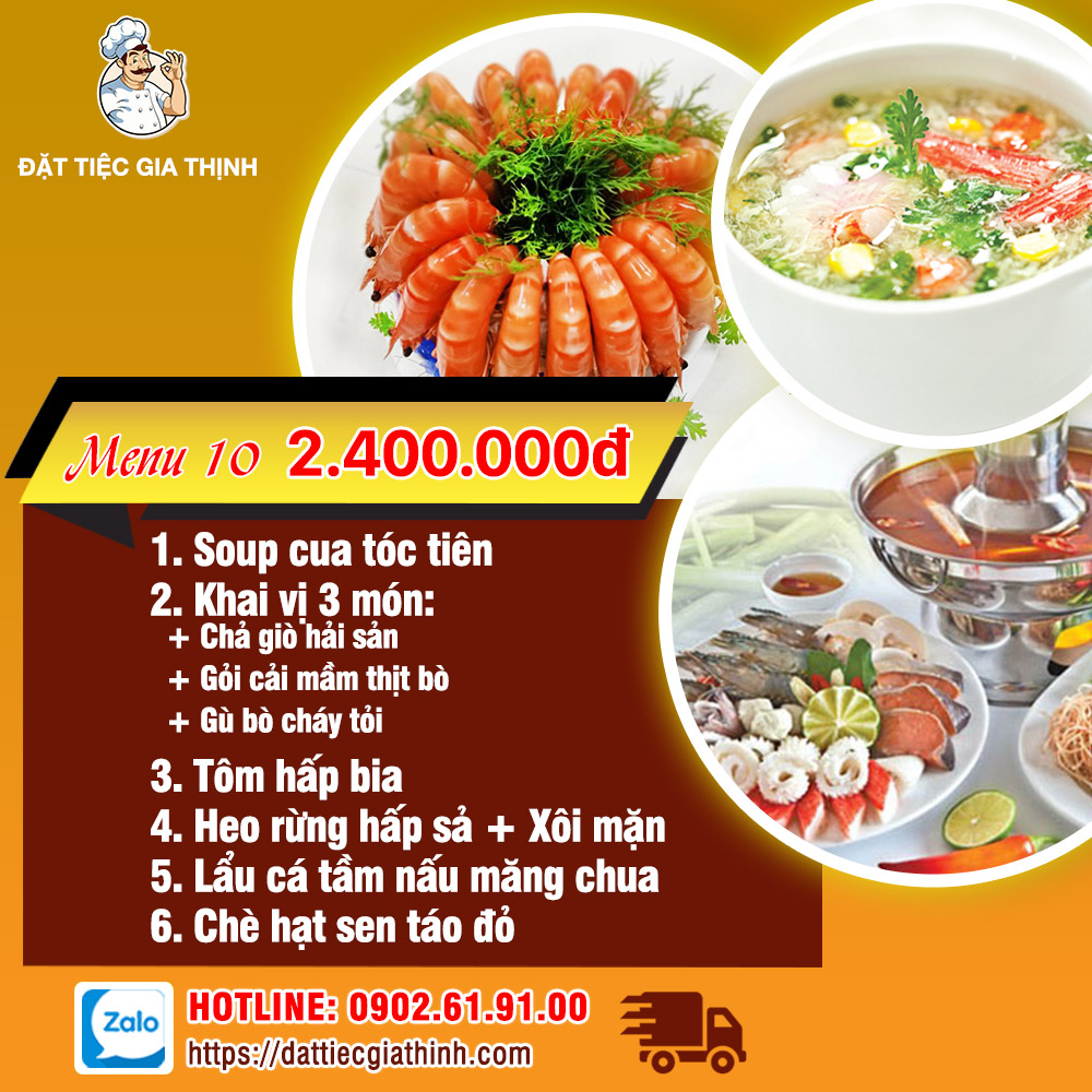 Menu tiệc bàn 10