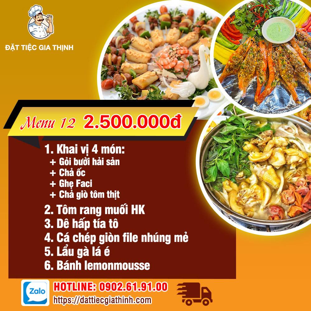 Menu tiệc bàn 12